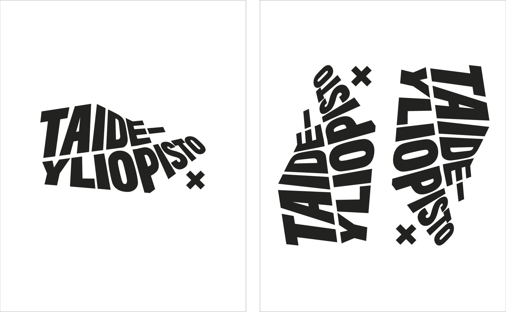 Image shows the uniarts helsinki logo in horisontal and vertical positions.