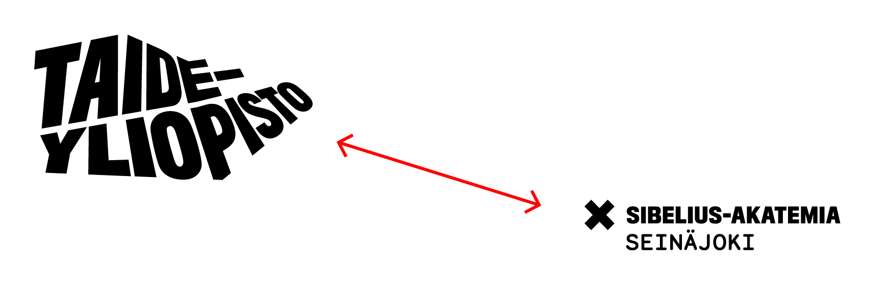 Image shows the Sibelius-Academy Seinäjoki regional unit logo with its constituent parts separated.